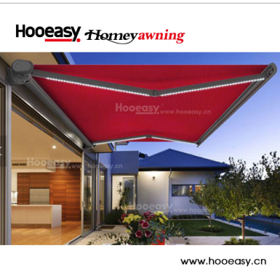 Full-cassette motor Homey retractable caravan awning tent with wind sensor and light